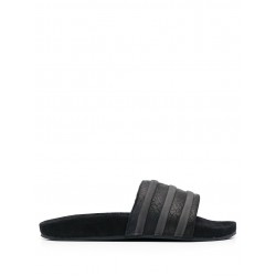 Adidas logo embossed stripe detail slippers
