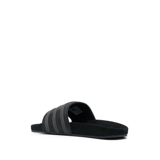 Adidas logo embossed stripe detail slippers
