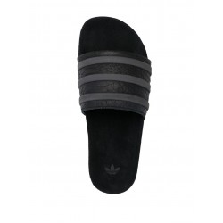 Adidas logo embossed stripe detail slippers Adidas logo embossed stripe detail slippers