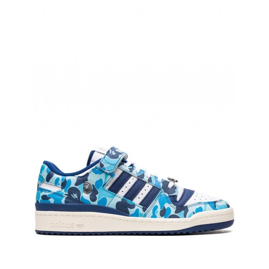 Adidas Forum '84 Low Bape 30th Anniversary Blue Camo Sneakers
