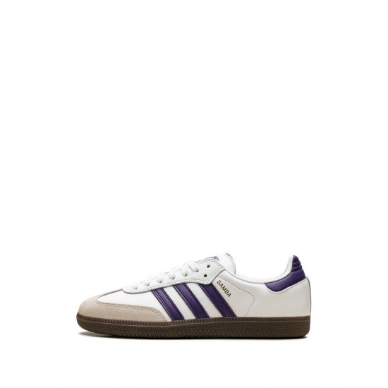 Adidas Samba ADV "Cloud White/Collegiate Purple/Gold Metallic" sneakers