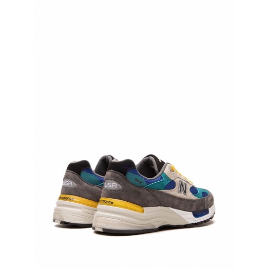New Balance 992 "Grey/Blue/Teal/Yellow" low-top sneakers