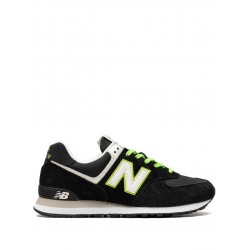 New Balance 574 Black/White/Green sneakers