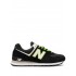 New Balance 574 Black/White/Green sneakers