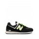 New Balance 574 Black/White/Green sneakers