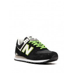New Balance 574 Black/White/Green sneakers