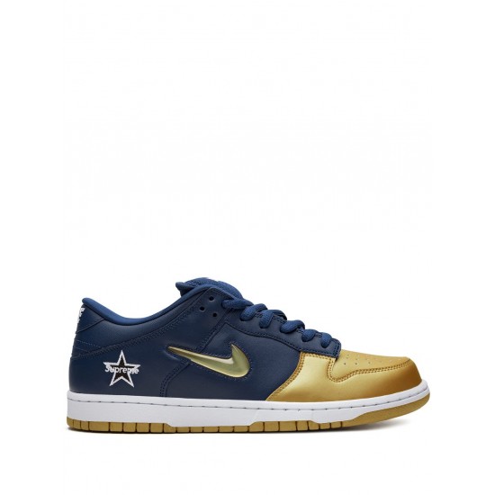 x Supreme SB Dunk Low "Jewel Swoosh Gold/Navy" sneakers