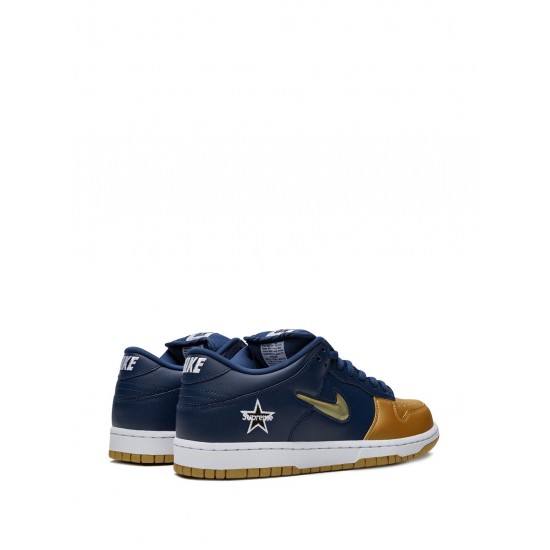 x Supreme SB Dunk Low "Jewel Swoosh Gold/Navy" sneakers