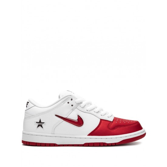 x Supreme SB Dunk Low "Jewel Swoosh Red/White" sneakers