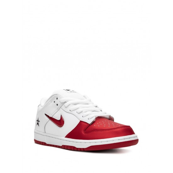 x Supreme SB Dunk Low "Jewel Swoosh Red/White" sneakers