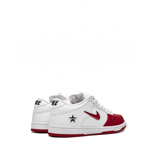 x Supreme SB Dunk Low "Jewel Swoosh Red/White" sneakers