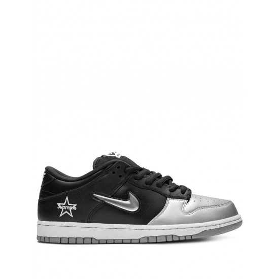 x Supreme SB Dunk Low OG QS "Jewel Swoosh Silver/Black" sneakers