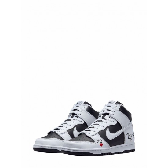 x Supreme SB Dunk High "By Any Means - White/Black" sneakers