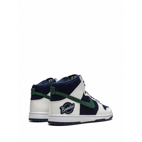 Dunk High PRM EMB "College Navy/Noble Green" sneakers