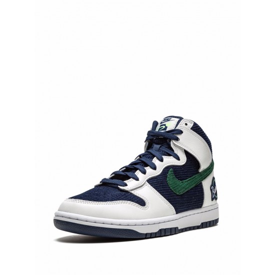 Dunk High PRM EMB "College Navy/Noble Green" sneakers