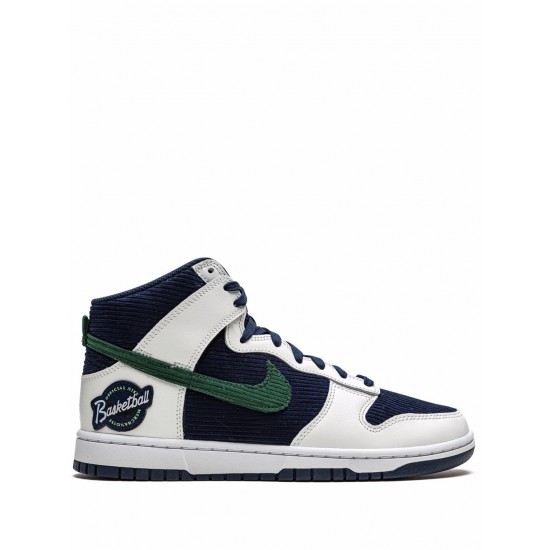 Dunk High PRM EMB "College Navy/Noble Green" sneakers