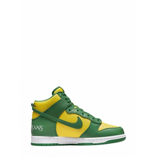 x Supreme SB Dunk High "By Any Means - Green/Yellow" sneakers