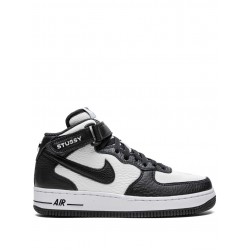 x Stüssy Air Force 1 Mid "Light Bone Black" sneakers