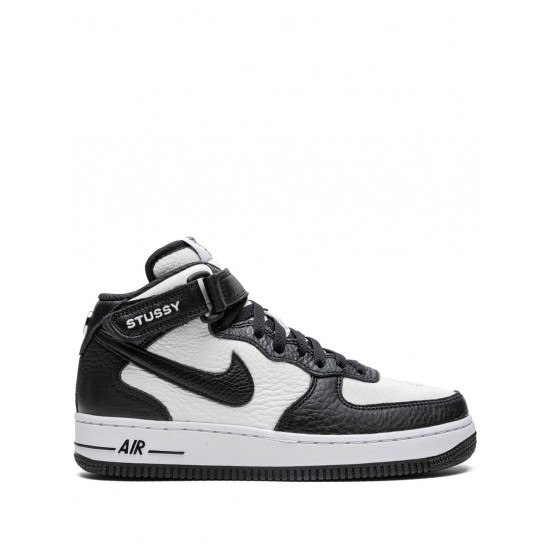 x Stüssy Air Force 1 Mid "Light Bone Black" sneakers