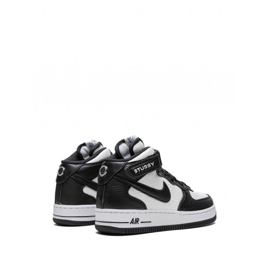 x Stüssy Air Force 1 Mid "Light Bone Black" sneakers