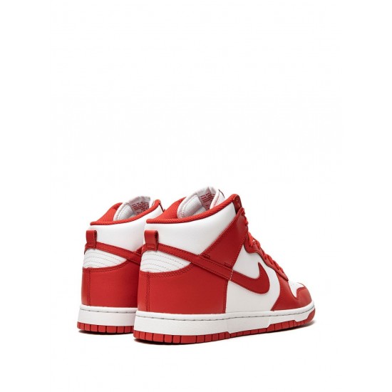 Dunk High "White/University Red" sneakers