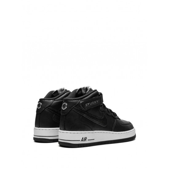 x Stussy Air Force 1 Mid "Black" sneakers