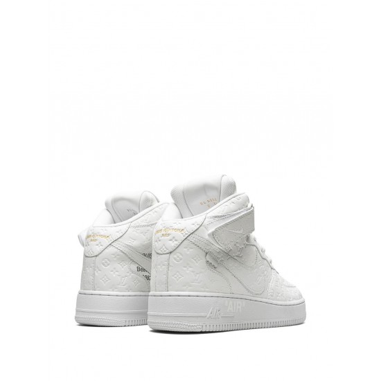 x Louis Vuitton x Virgil Abloh Air Force 1 Mid "White/White" sneakers