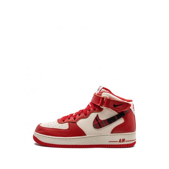 Air Force 1 Mid '07 LX "Plaid Cream Red" sneakers